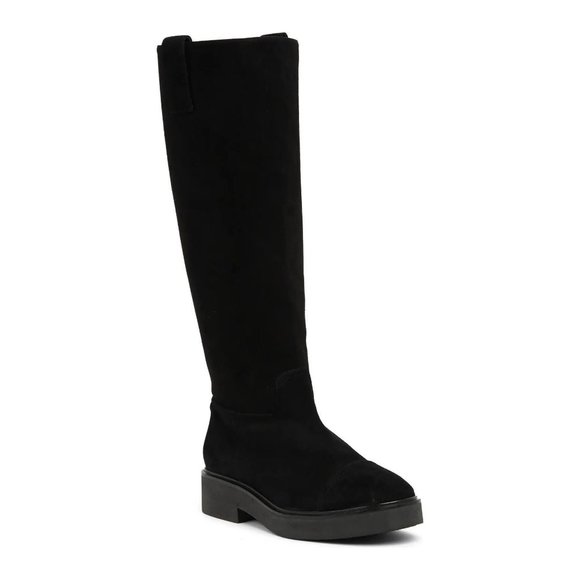 $900 STUART WEITZMAN Henley Suede Knee-High Boot BLACK PLATFORM 8 (PB3)
